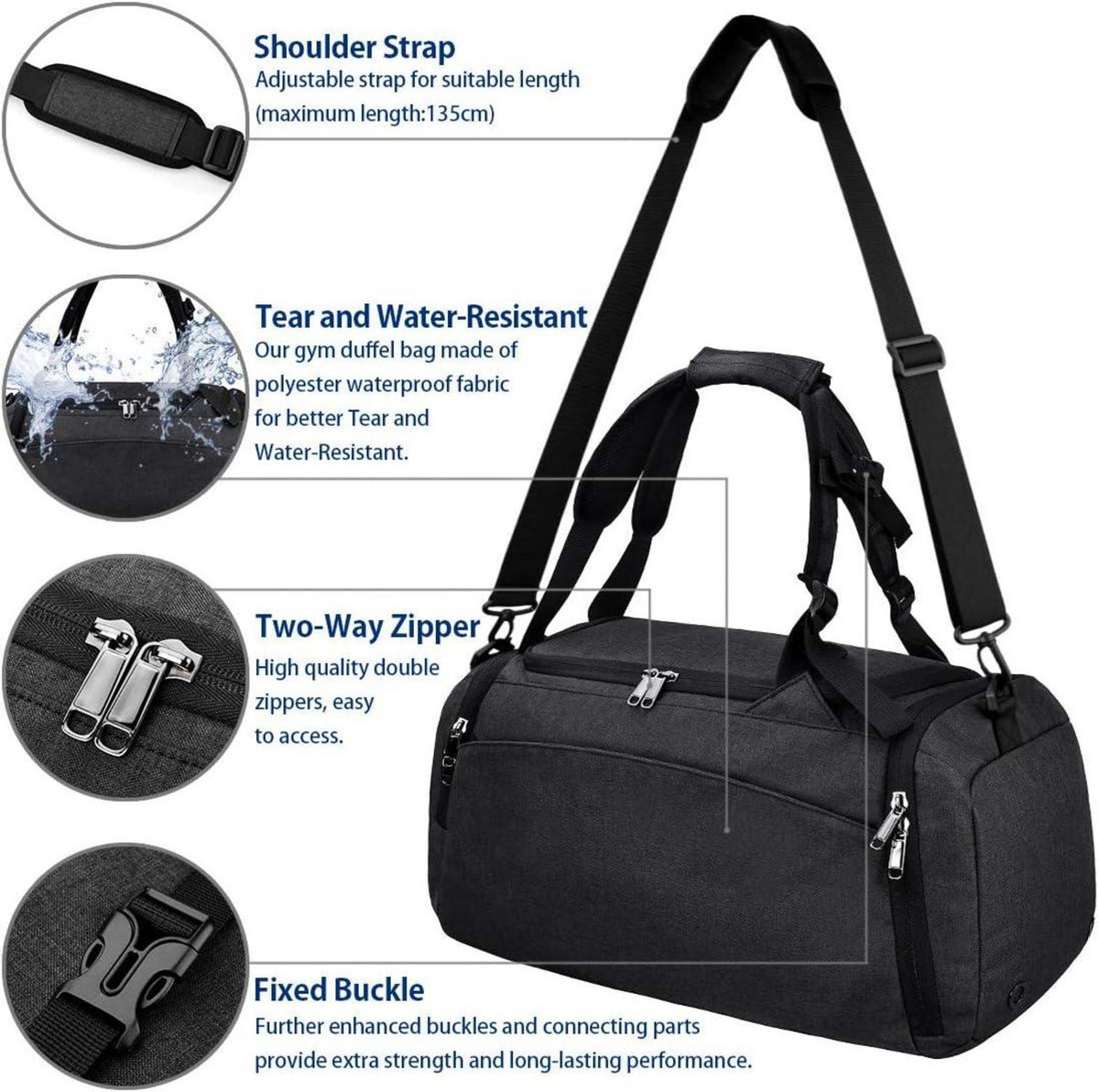 Sporttasche Rucksack Reisetasche Gym Fitness Herren Frauen 40L