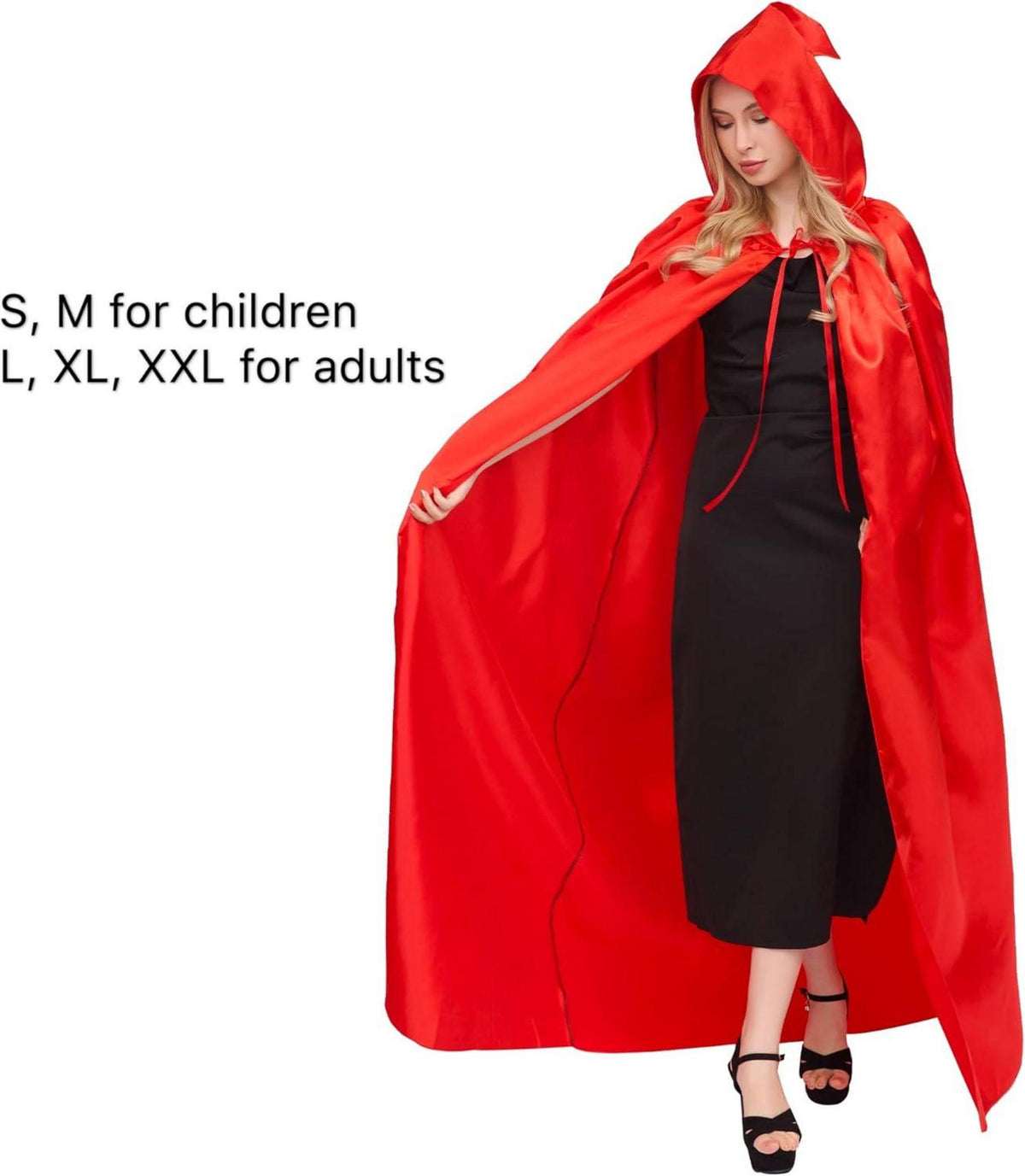 Unisex Umhang mit Kapuze Halloween Vampir Kostüm XL Rot