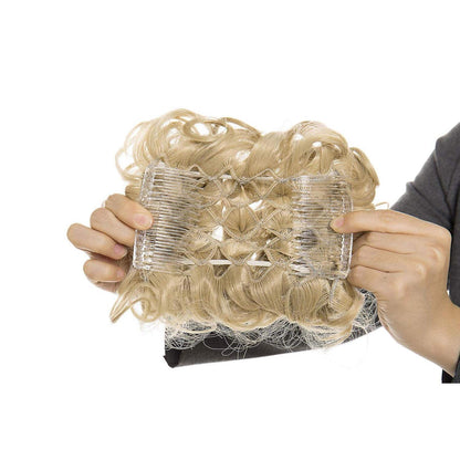 Haarteil Dutt Zopf Pferdeschwanz Aschblond Mix Bleichblond