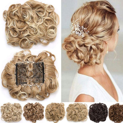 Dutt Haarteil Dunkelblond bis Blond – Hochsteckfrisur für besondere Anlässe
