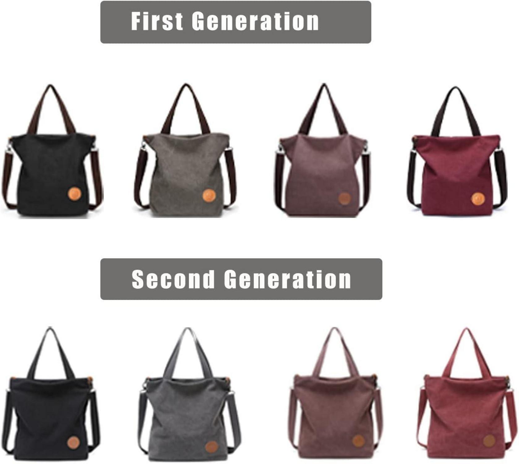 Damen Canvas Handtasche Schultertasche Groß Multifunktions