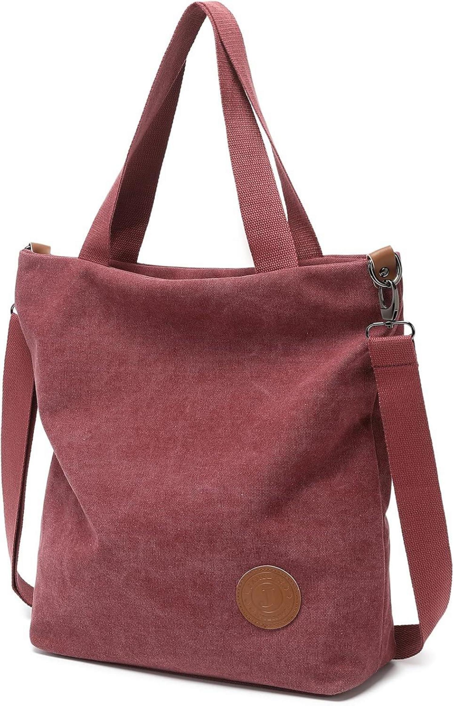 Canvas Schultertasche Damen Groß Multifunktionale Umhängetasche