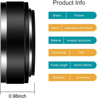 55mm Metall Gegenlichtblende mit Center Pinch Objektivdeckel + Reinigungstuch