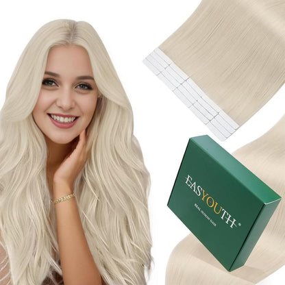 Echthaar Tape-in Extensions Platinblond 35cm - #1000