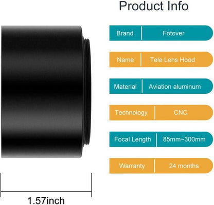 Fotover 58mm Metall Tele Gegenlichtblende Sonnenblende Streulichtblende für
