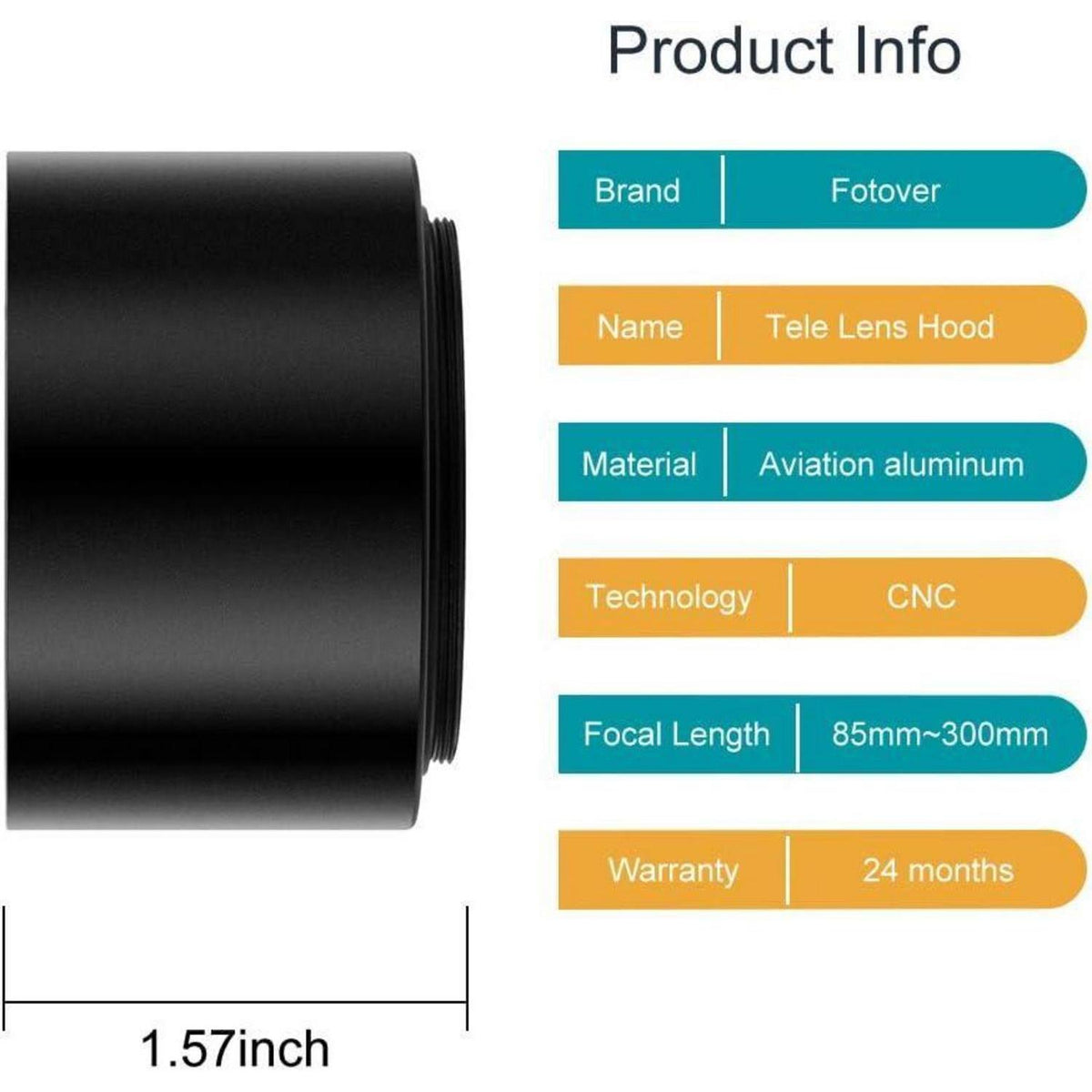 Metall Tele Gegenlichtblende 55mm mit Objektivdeckel & Reinigungstuch