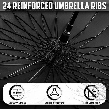 Samurai Schwert Regenschirm mit langem Griff, Sturmfest, 24 Rippen