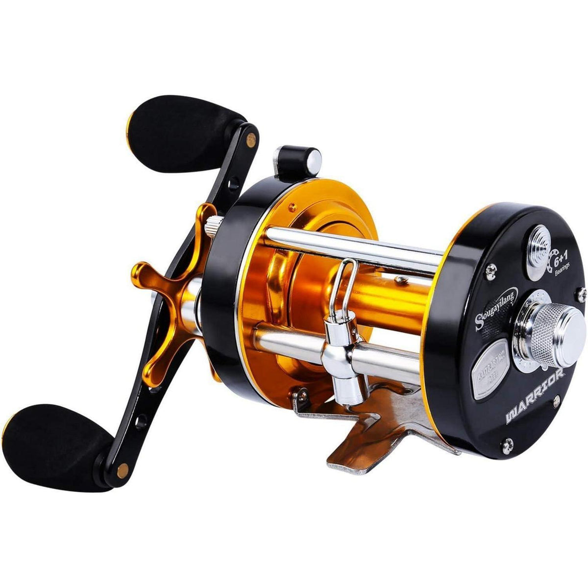Runde Baitcast Angelrolle mit Carbon-Zugsystem, 10kg Bremskraft