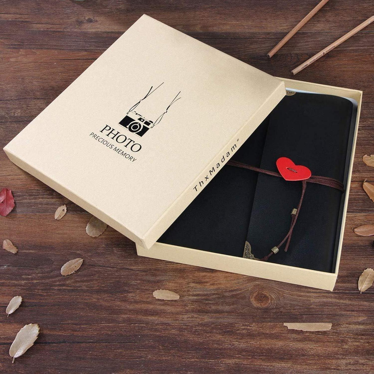 DIY Scrapbook Fotoalbum mit Zubehör, Groß in Lederoptik