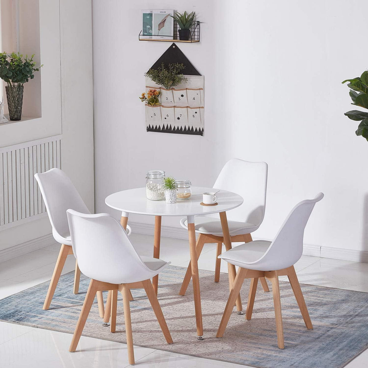 Runder Esstisch Skandinavisch Weiß 80cm Küchentisch MDF