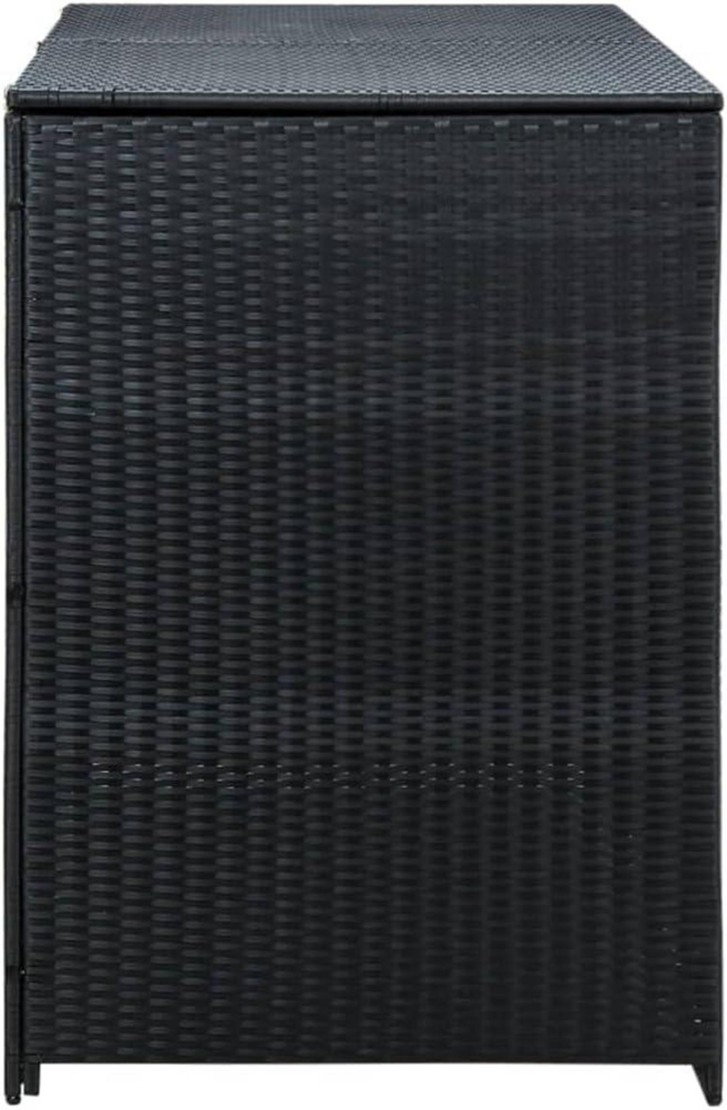 vidaXL Mülltonnenbox 2er Poly Rattan schwarz Gartenbox