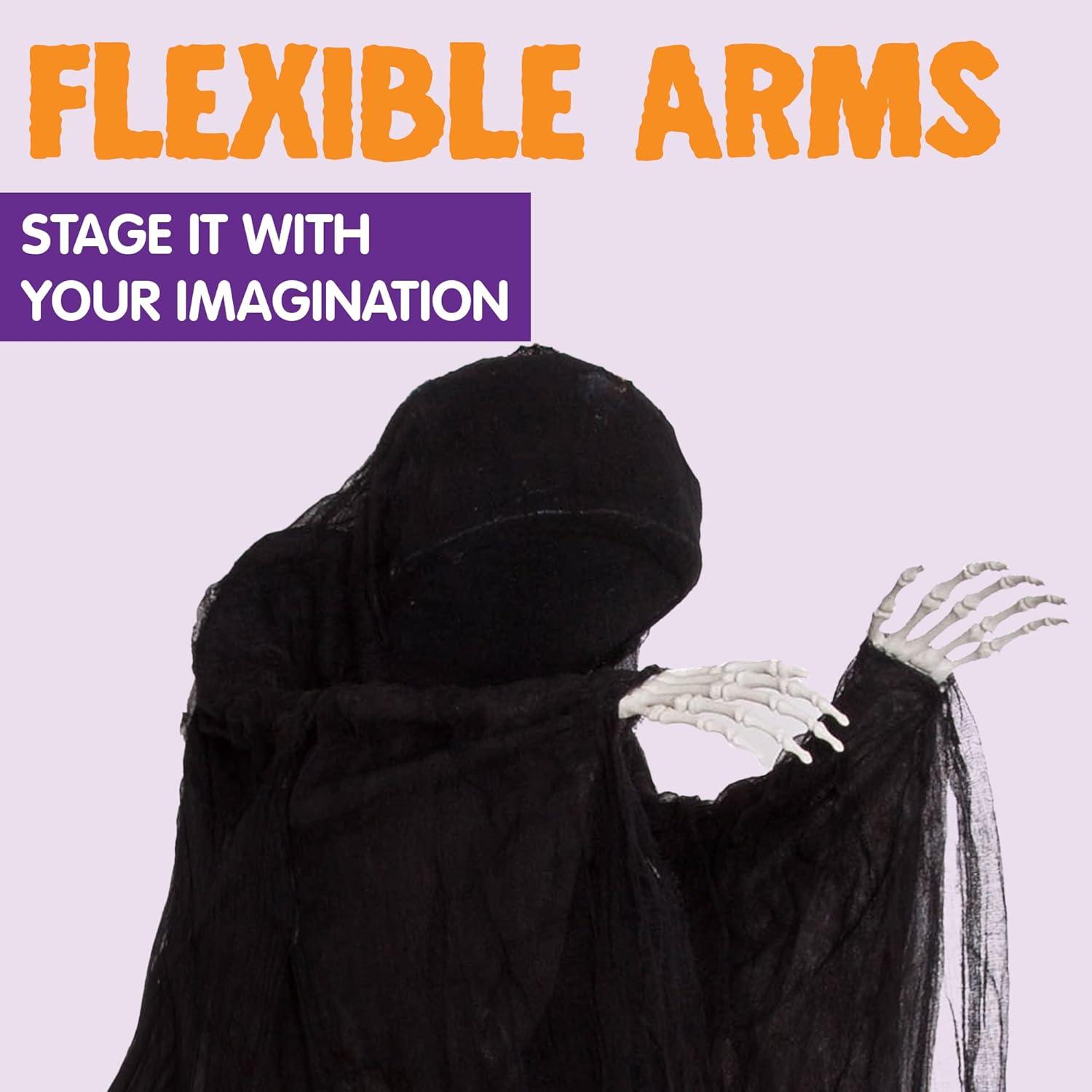JOYIN 152,4 cm Halloween Sensenmann schwarze Horrorrobe Innen- und Außendekoration