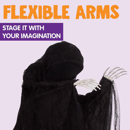 JOYIN 152,4 cm Halloween Sensenmann schwarze Horrorrobe Innen- und Außendekoration