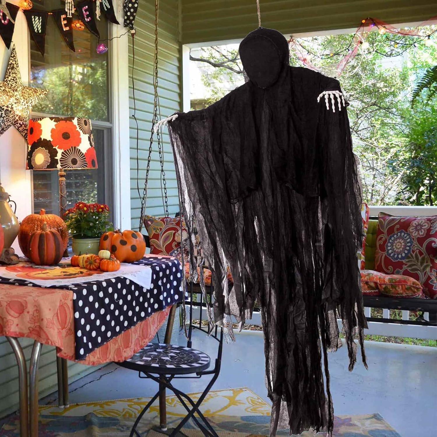 152,4 cm Halloween dunkler hängender Sensenmann Geist schwarze Robe