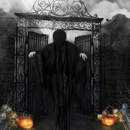 Halloween Sensenmann 152,4 cm: Gesichtsloser Geist in dunkler Robe, Deko für