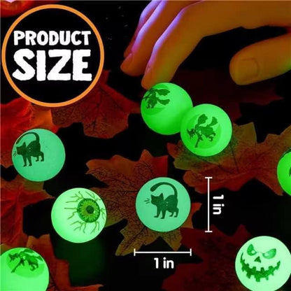 72 Stück Halloween Flummi im Dunkeln leuchtend 32mm Gummiball Hüpfball