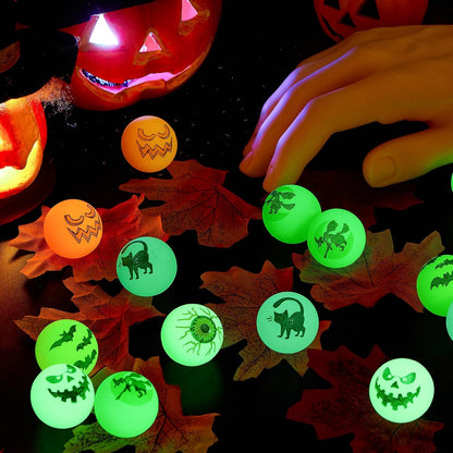 Halloween Flummi im Dunkeln leuchtende Bälle Set 72 Stück 32mm