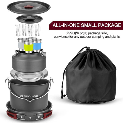 Camping Geschirr Set Edelstahl Outdoor Kochen Picknick 4
