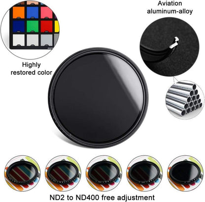 Fotover 52mm Variabler ND Filter für Kamera + Nylon