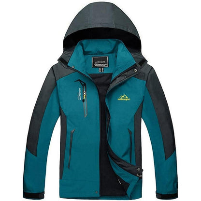 Herren Übergangsjacke wasserabweisend mit abnehmbarer Kapuze S See Blau