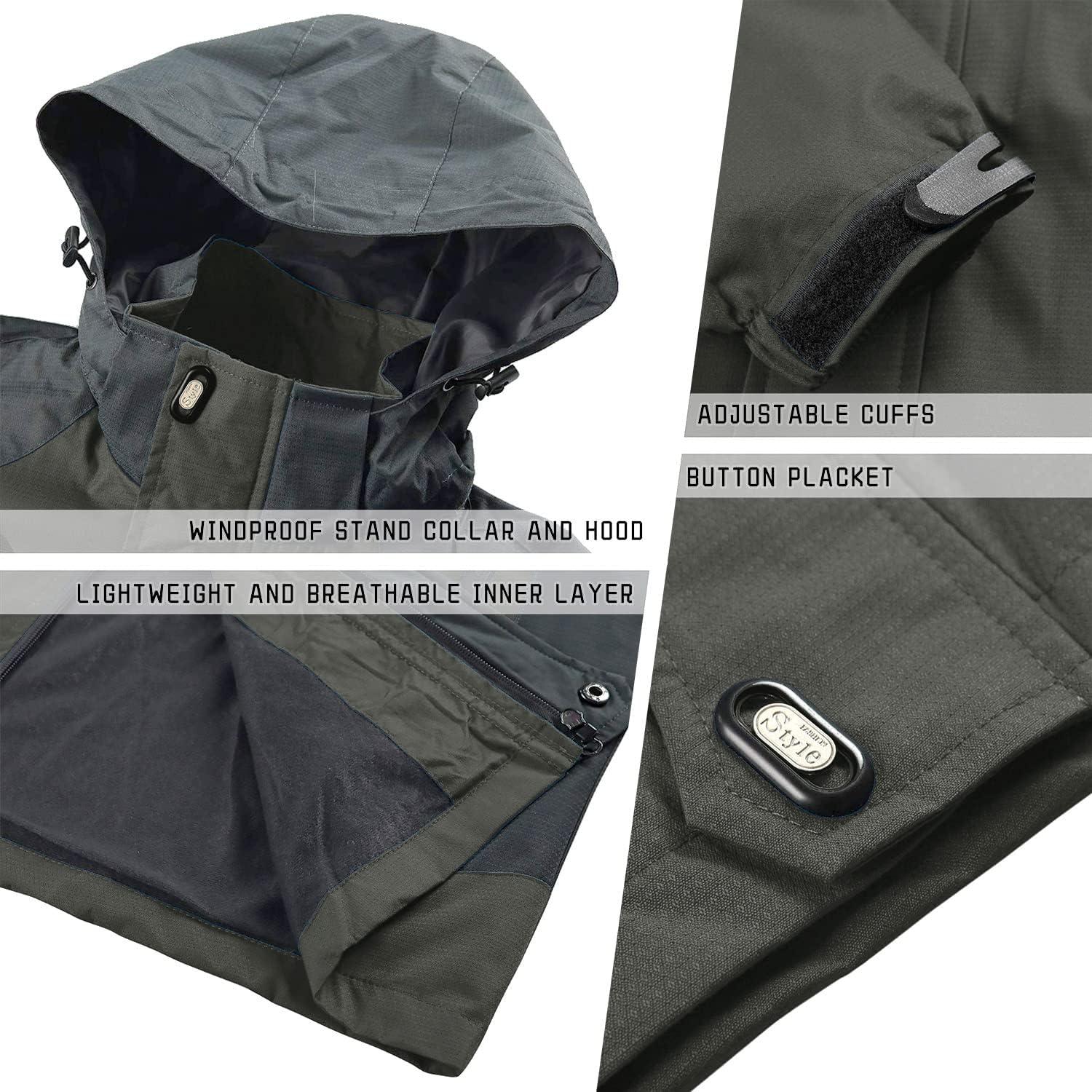 Herren Softshell Übergangsjacke Wasserdicht Leicht Wanderjacke mit