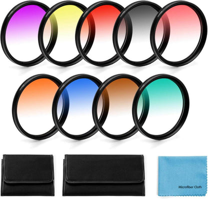 Farbfilter-Set mit Graduierung 67mm für DSLR Kamera - 9-teilig