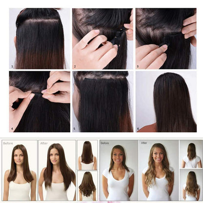 Gewellte Haarverlängerung Blond 73 cm – Clip-in Haarteil