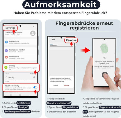 Schutzfolie Samsung Galaxy S22 Ultra 3 Stück HD Klar 3D-Gewölbt LED-Kompatibel