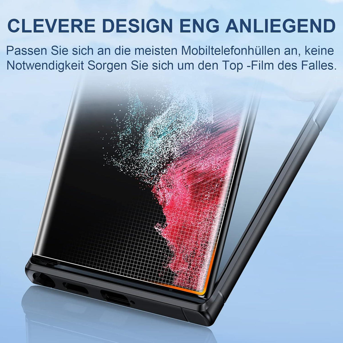 Schutzfolie Samsung Galaxy S22 Ultra 3D Vollständige Fingerabdruck-ID HD Klar