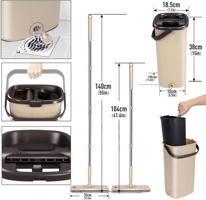 Masthome Wischmopp Set mit Eimer und 6 Wischpads