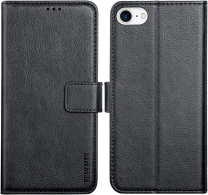 iPhone SE 2022 Flip-Hülle Magnetisch Schwarz PU-Leder Standfunktion