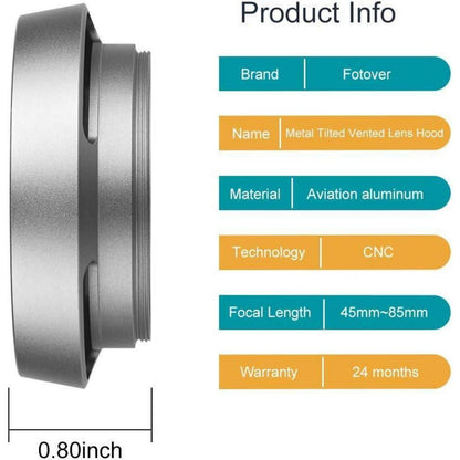 49mm Metall Gegenlichtblende mit Objektivdeckel und