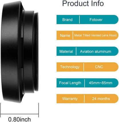 46mm Metall Gegenlichtblende mit Objektivdeckel und Mikrofaser