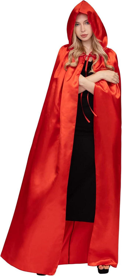 Halloween Umhang mit Kapuze für Erwachsene Vampir Kostüm Rot XXL