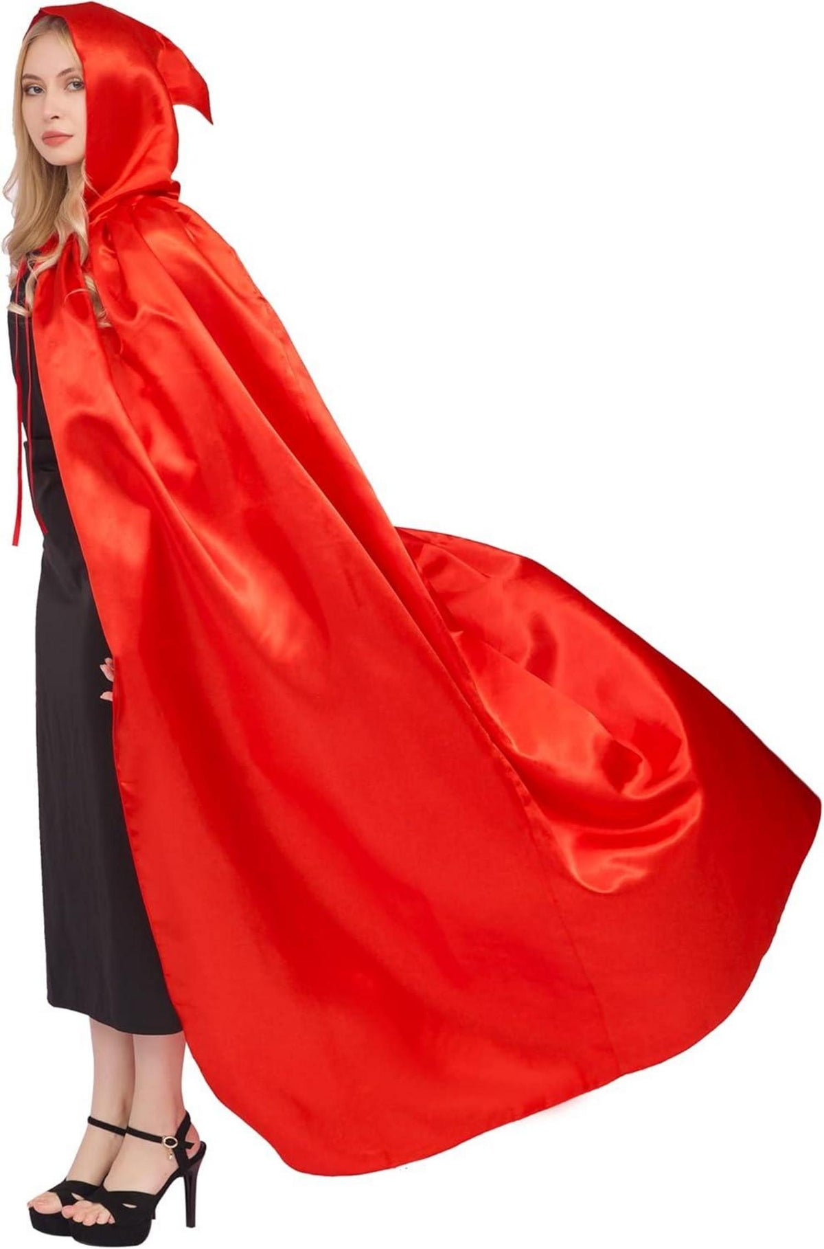 Halloween Umhang mit Kapuze für Erwachsene Vampir Kostüm Rot XXL