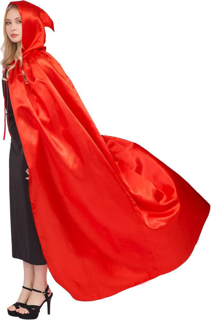 Halloween Umhang mit Kapuze für Erwachsene Vampir Kostüm Rot XXL