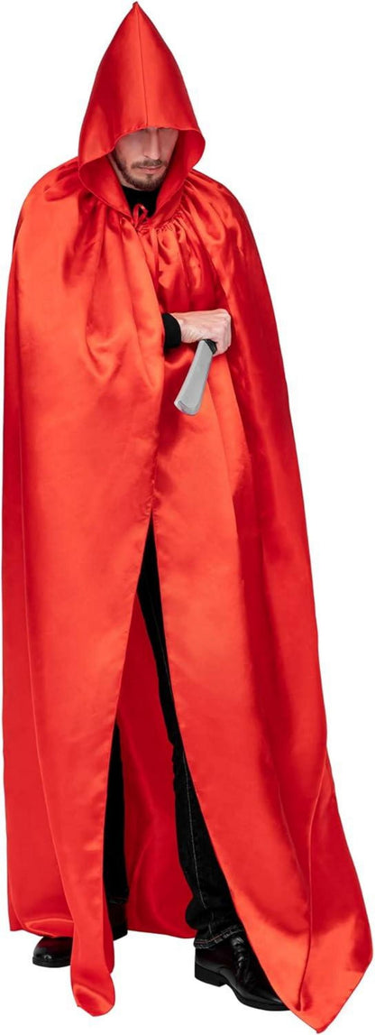 Hochwertiger Unisex Halloween Umhang mit Kapuze in Rot XXL