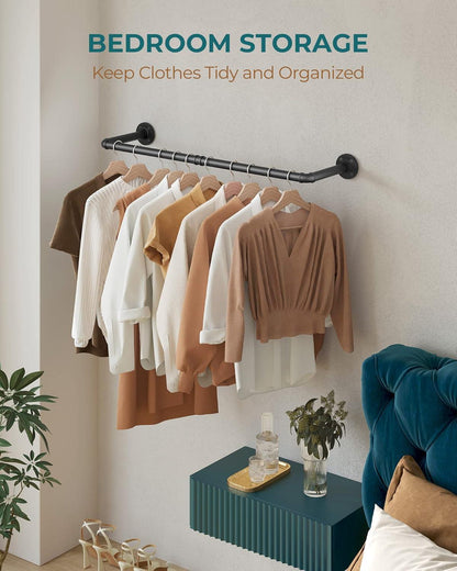 Wandmontiertes Kleidergestell für Garderobe und Waschküche 97cm Schwarz