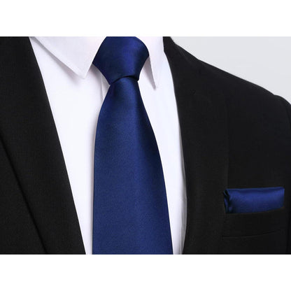 Extra lange herren krawatte dunkelblau einfarbig hochzeit