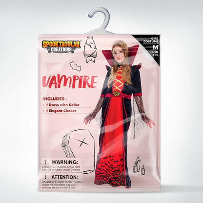 Vampir Königin Kostüm Mädchen Deluxe Set Halloween Viktorianisch XL