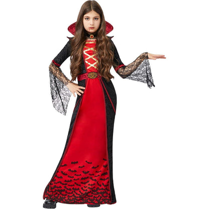 Kinder Vampir Königin Halloween Kostüm Deluxe Set XL/ L/ M