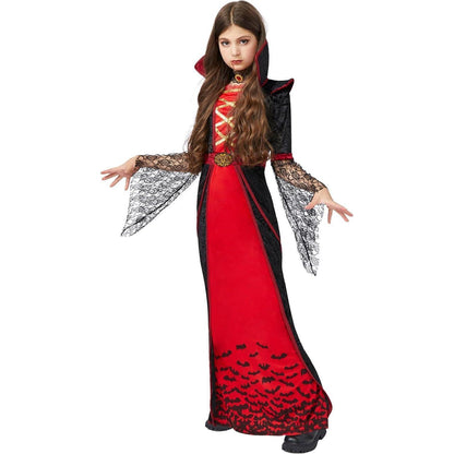 Kinder Vampir Königin Halloween Kostüm Deluxe Set XL/ L/ M
