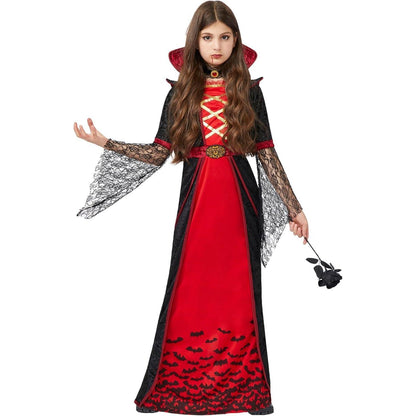 Kinder Vampir Königin Halloween Kostüm Deluxe Set XL/ L/ M