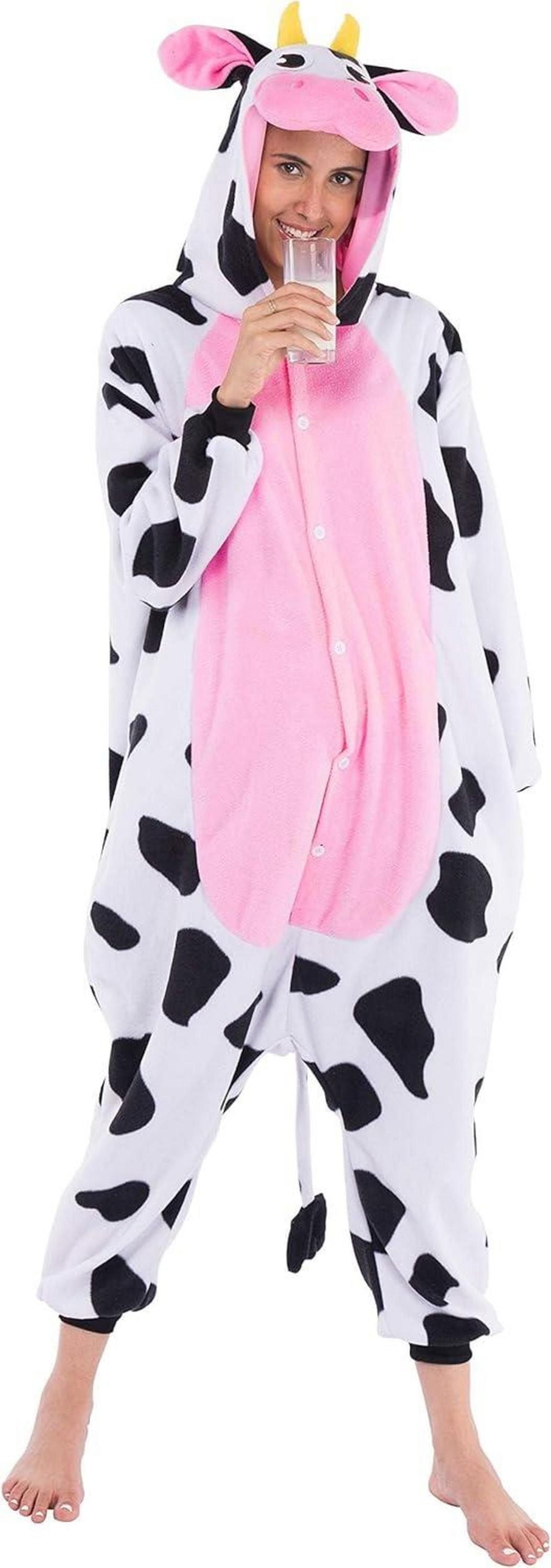Plüsch Kuh Tier Kostüm Halloween Overall XL Multicolor