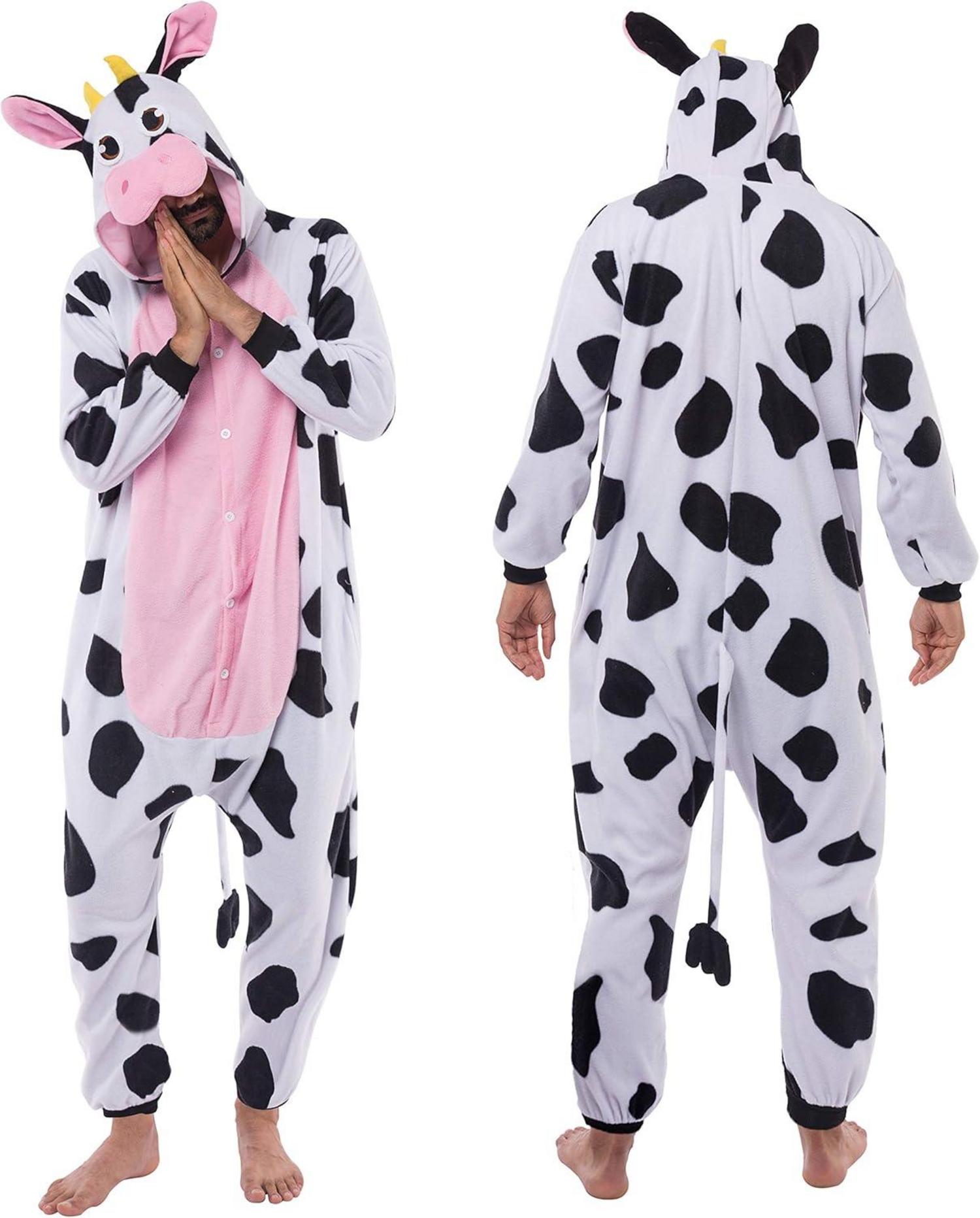 Spooktacular Creations Unisex Erwachsene Kuh Tier Pyjama XL Multicolor