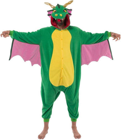 Spooktacular Drache Erwachsene Pyjama Halloween Cosplay S-XL Grün