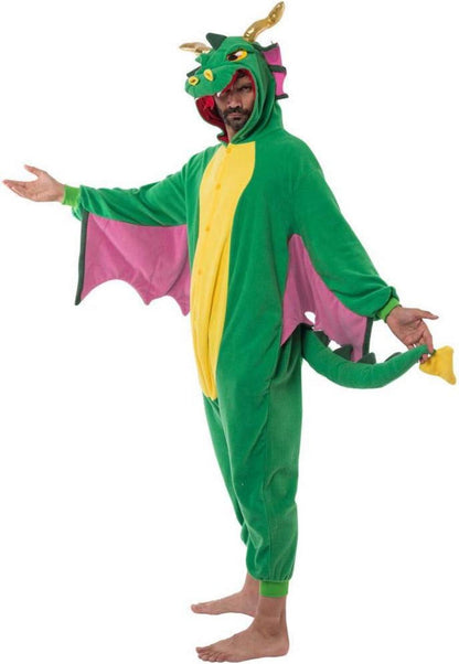 Spooktacular Drache Erwachsene Pyjama Halloween Cosplay S-XL Grün