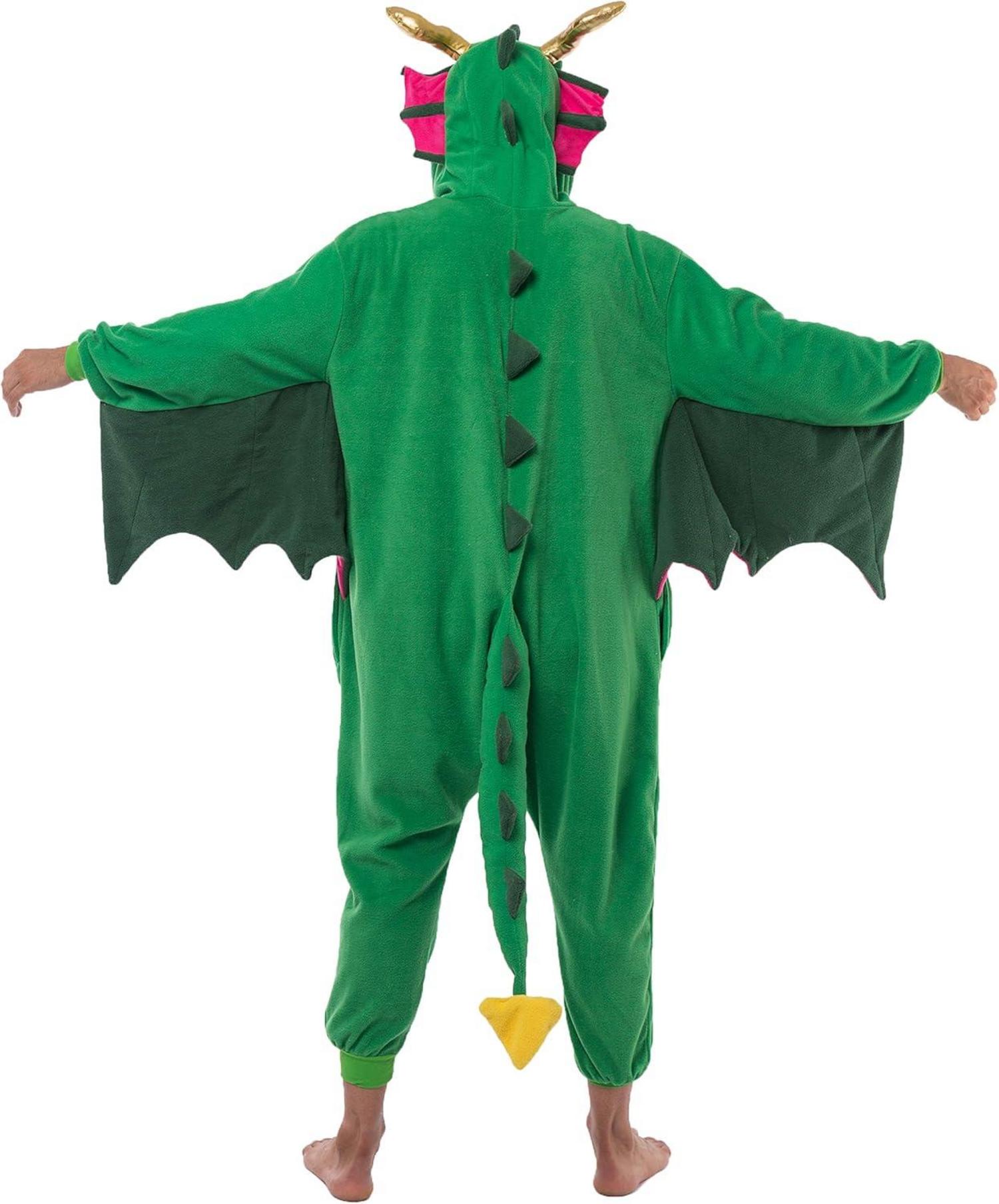 Drache Pyjama Erwachsene Halloween Kostüm Cosplay S-XL Grün