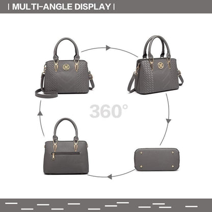 Elegante Miss Lulu Damen Handtasche Mittelgroß in Grau