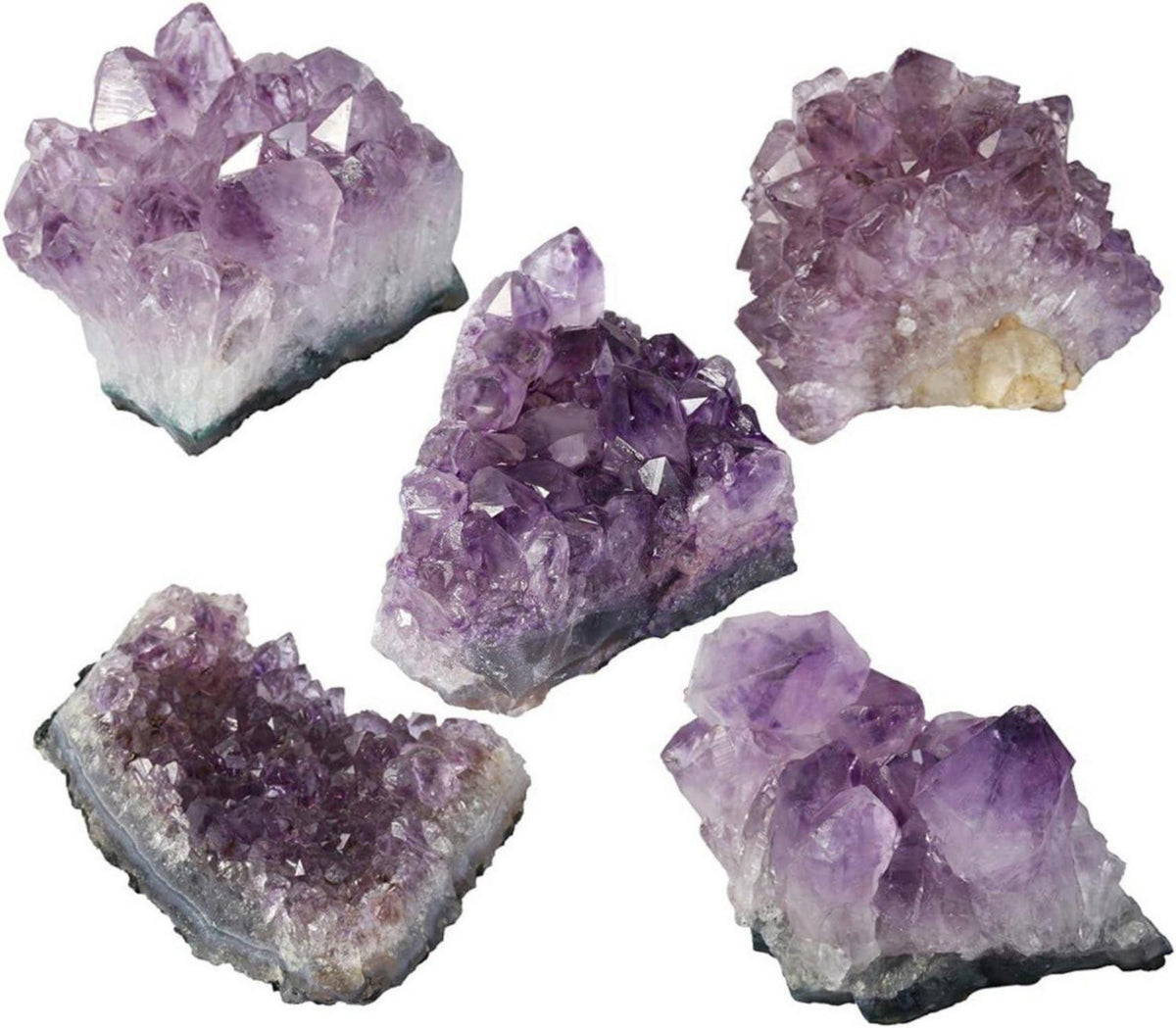 Amethyst Drusensegment Naturstein Dekoration 5 Stück 15-40g